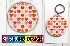 Luminous Car Coaster Round Sublimation PNG, Valentine's Patt Product Image 1