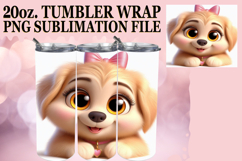 Bright reflections 20oz tumbler wrap, 3D Dog Product Image 1