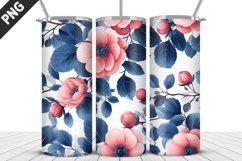 Flowers Tumbler Wrap | Sublimation Design | Tumbler PNG Product Image 1