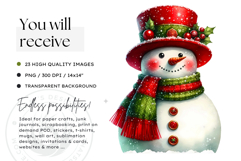 Christmas Snowman PNG Clipart Bundle Product Image 2