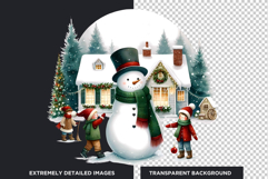 Christmas Snowman PNG Clipart Bundle Product Image 3