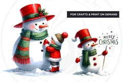Christmas Snowman PNG Clipart Bundle Product Image 6
