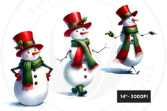 Christmas Snowman PNG Clipart Bundle Product Image 8