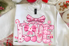 Valentines Day Love PNG with Bow Heart, Preppy Valentine Png Product Image 3