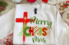 Preppy Merry Christmas Png, Christian Christmas Png Product Image 3