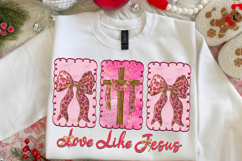 Love Like Jesus Png, Leopard Valentine Png, Pink Valentine Product Image 2
