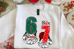 Six Seven 6 7 Christmas PNG, Trendy Christmas Meme Png Product Image 3