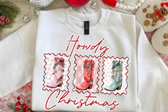 Howdy Christmas watercolor Png, Western Christmas Png Product Image 1