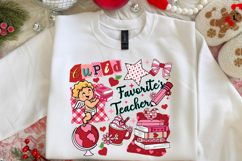 Cupid's Favorite Teacher Valentines png, Preppy Coquette Png Product Image 3