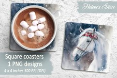 Christmas horse square coaster| Coaster sublimation| Bundle Product Image 12