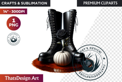 Halloween Character Boots - Spooky Gothic Clipart PNG Product Image 1