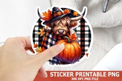 Halloween Highland Cow Sticker| Halloween Sticker Product Image 1