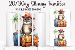 Owl on Vacation Sublimation - Tumbler Sublimation Design Product Image 1