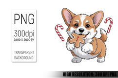 Cute Christmas Dog, Animal Sublimation Clipart PNG Product Image 1