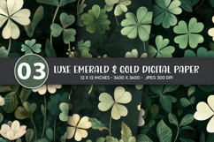 Luxe Emerald &amp; Gold Digital Paper Product Image 1