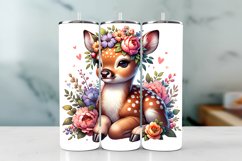 Deer Spring Tumbler Wrap Sublimation PNG Design Product Image 1