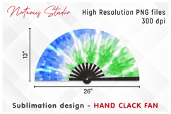 Vibrant Tie Dye Pattern - HAND CLACK FAN Sublimation. Product Image 1