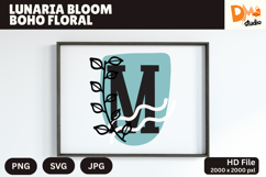 Lunaria Bloom Boho Floral Monogram Product Image 1