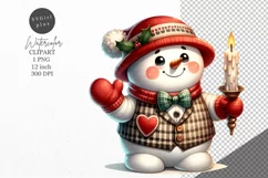 Christmas clipart, Snowman clipart, Winter sublimation Product Image 1