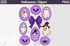 Purple Halloween clipart | Cute Spooky Ghost Sublimation Product Image 1