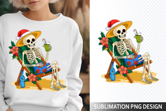Funny Summer Skeleton Illustration - Sublimation PNG Design Product Image 1