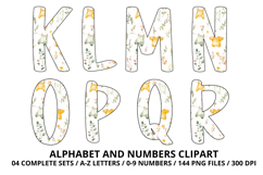 Baby Shower Watercolor Alphabet and Numbers Clipart PNG Product Image 3