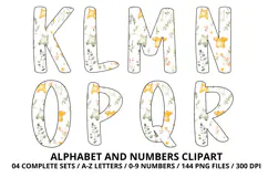 Baby Shower Watercolor Alphabet and Numbers Clipart PNG Product Image 3
