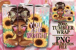 Serene nights 20oz tumbler wrap, Afro Woman Product Image 1