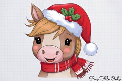 Cute Watercolor Christmas Farm Clipart PNG Product Image 1