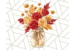 Fall Mason Jar Flowers PNG Clipart Product Image 3