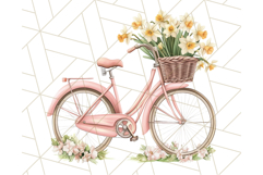 Bicycle with Flowers PNG, Pastel Spring Floral Bike Clipart Product Image 3