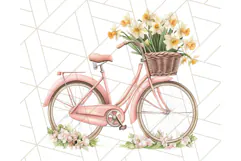 Bicycle with Flowers PNG, Pastel Spring Floral Bike Clipart Product Image 3