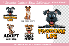 Sarcastic Cartoon Dogs Sublimation Bundle PNG Product Image 3