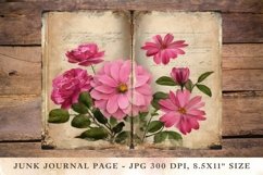 Printable Junk Journal Pages pink roses 4 Product Image 1