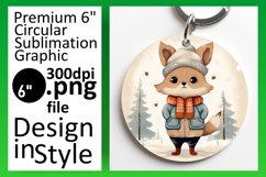 Festive Forest Animals Circular Sublimation Design Product Image 1