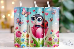 Ladybug Valentine's Day Tumbler Wrap Sublimation Product Image 1