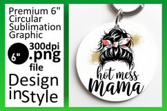 Vibrant Keychain Round Design PNG , Mother&#039;s Day Product Image 1
