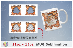 3D Hole in Brick Wall Photo Frame Pattern - 11oz-15oz Mug. Product Image 3