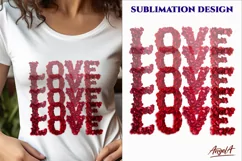 Valentine sayings Love word, rose petals PNG, valentine font Product Image 3