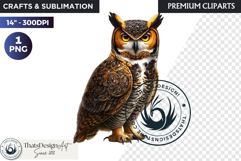 Floral Owl Fantasy clipart, Botanical and Wildlife Graphics Product Image 1