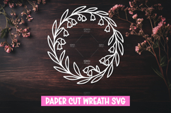 Paper cut floral wreath SVG for paper cutting Product Image 1