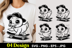 Skateboard Chick SVG PNG Product Image 1