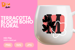 Terracotta Bloom Boho Floral Monogram Product Image 1