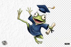 Whimsical Graduation Frogs PNG Clipart Product Image 1