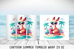 Summer cartoon Tumbler Wrap|PNG, 20 oz. Product Image 2