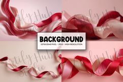 Red Silk Ribbon Flowing Fabric Background Product Image 1