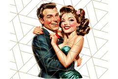 Vintage Glamorous Christmas Party Clipart PNG, Holiday Png Product Image 3