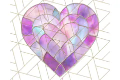 Stained Glass Heart PNG Clipart in Pastel and Bright Colors Product Image 3