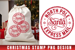 Christmas Stamp Clipart, Christmas Retro sublimation PNG Product Image 1