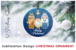 Merry Christmas! Cute Christmas Ornament. Sublimation design Product Image 1